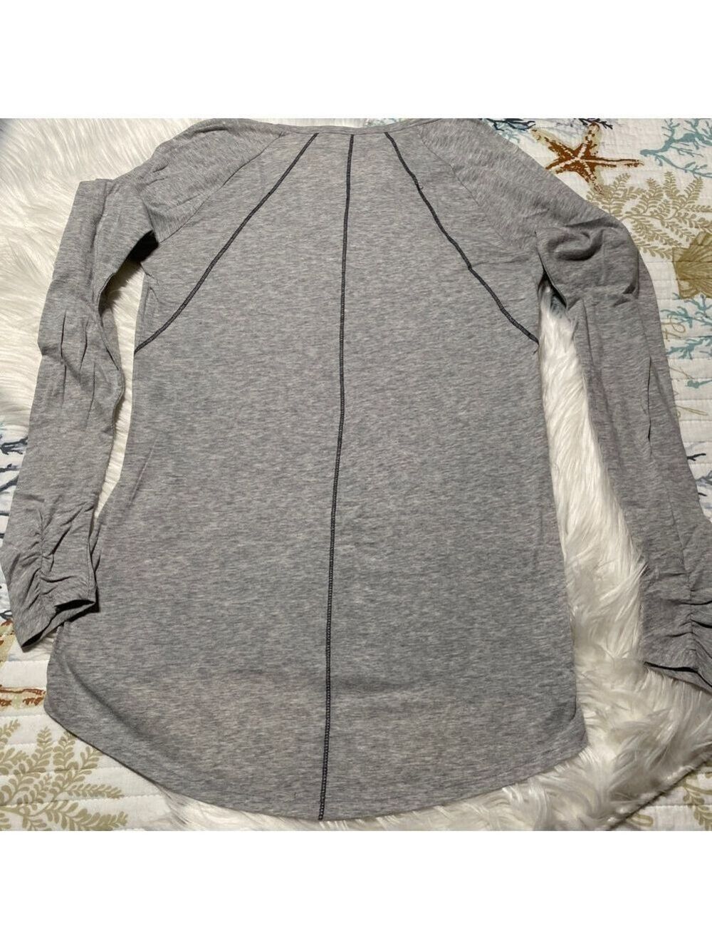 Athleta womens Long Sleeve tunic/Tee S Gray - Picture 7 of 9